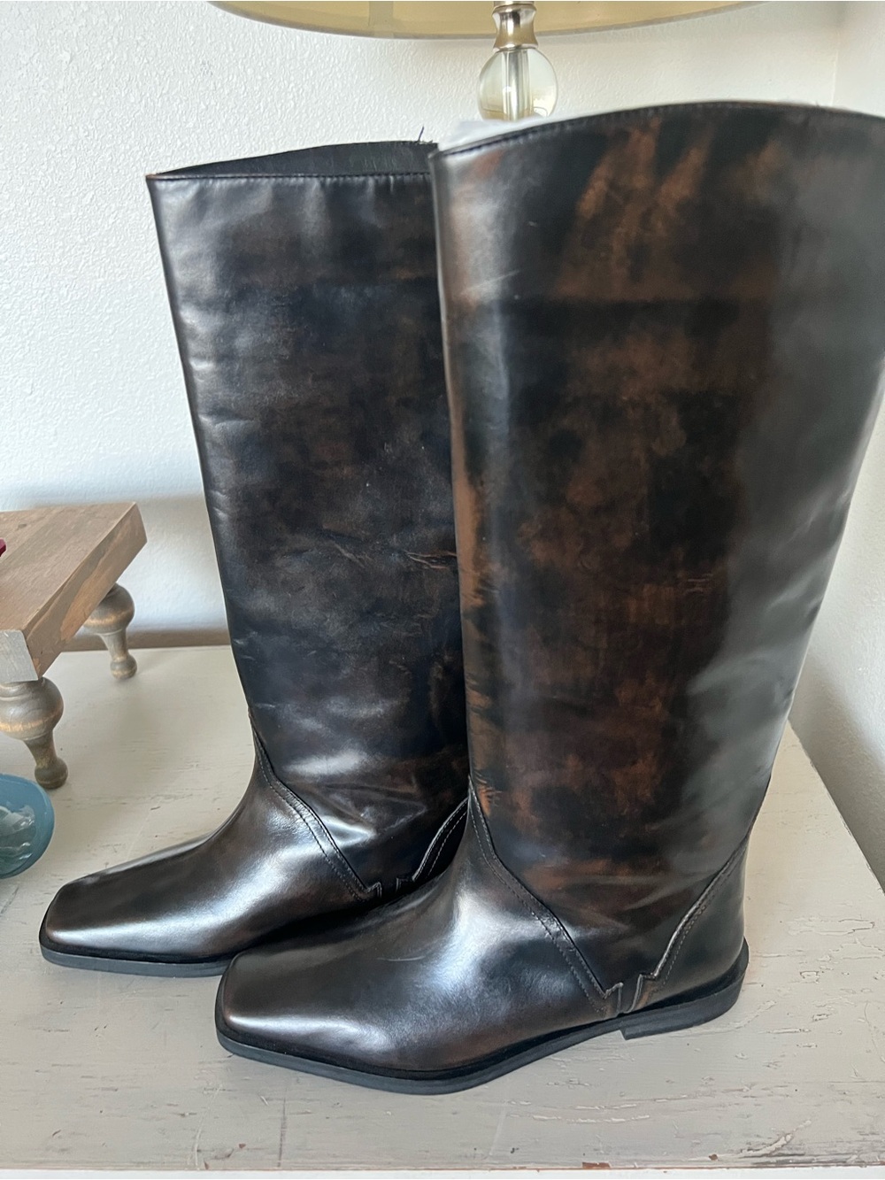 Free People Like Lightning tall equestrian boots New size 7.5 leather